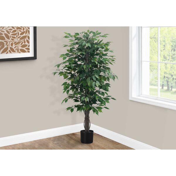 Black Green 58-Inch Ficus Tree Indoor Faux Fake Floor Potted Artificial Plant, image 2